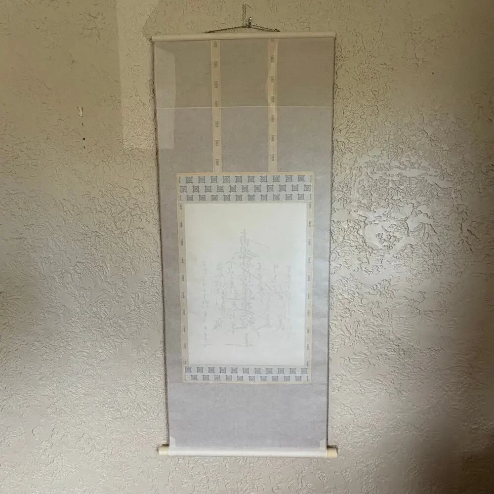 Vintage Japanese Buddhist Kakejiku Kakemono Wall Scroll